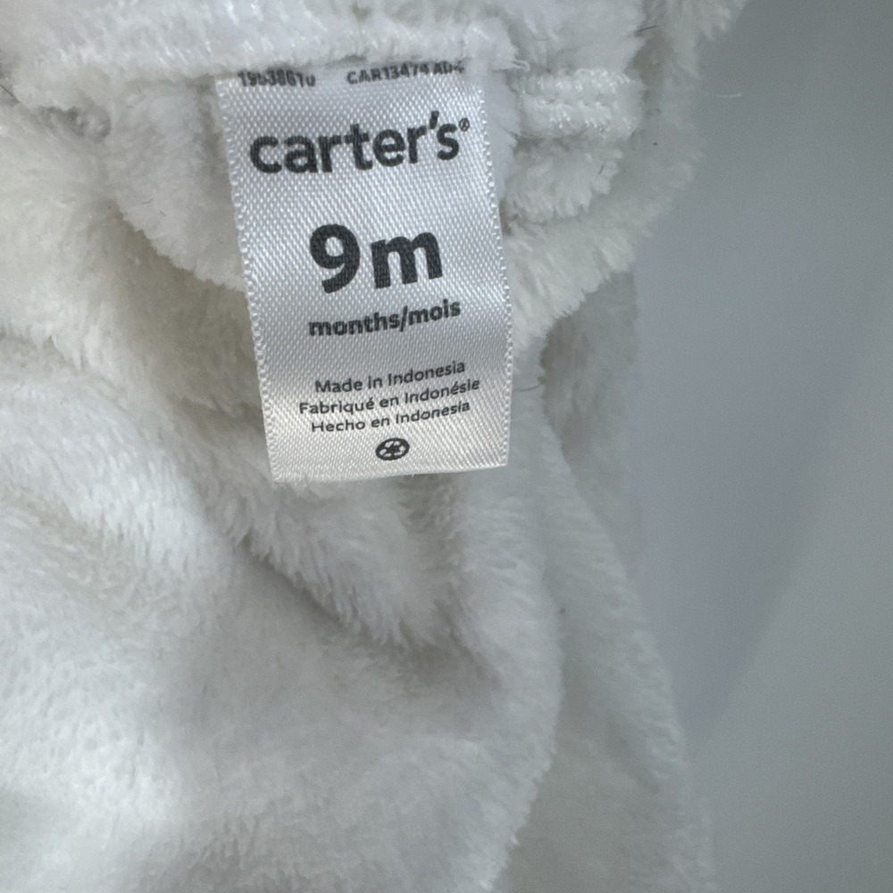 Carters Baby Girl White Plush Fleece Bunny Face Jumper Dress 9 Months GCL15234 - Picture 9 of 9